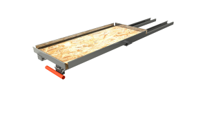 TIROIR 500x1200 mm - 70% - 500Kg - Plateau Bois + Bordure acier - fermé