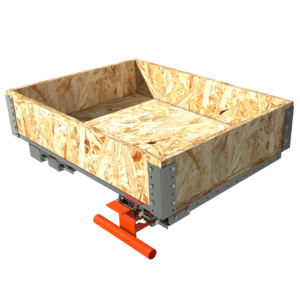 TIROIR 800x600 mm - 100% - 500Kg - Sur lisse - Plateau Bois + Caisse bois fermé